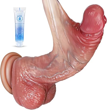 ULTRAMAN Realistic Curved Dildo with Suction Base – Textured Dual-Ended Adult Wellness Toy with Lubricant